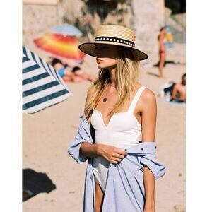 Intimately Free People Pippa‎ V-Wire Bodysuit White Size Medium EUC